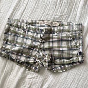 Vintage hollister green plaid shorts